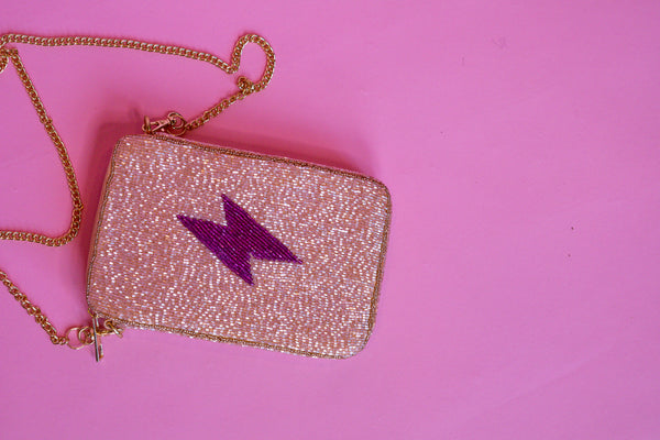 Pink Lightning Bolt Phone Bag